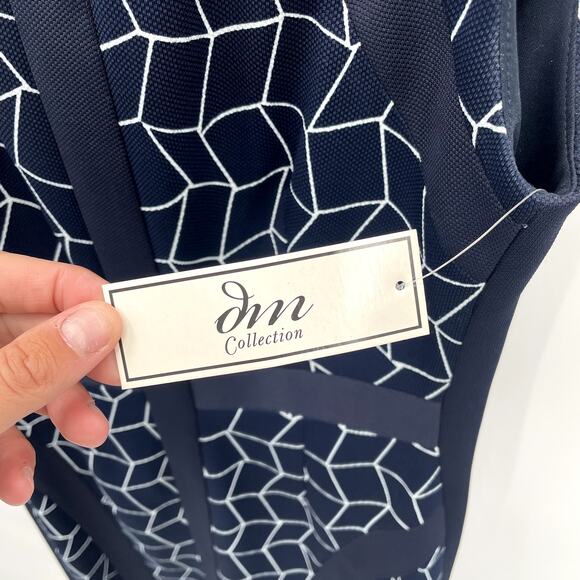 DONNA MORGAN NWT Navy Geometric Sleeveless Sheath Dress // 0 - Picture 5 of 10